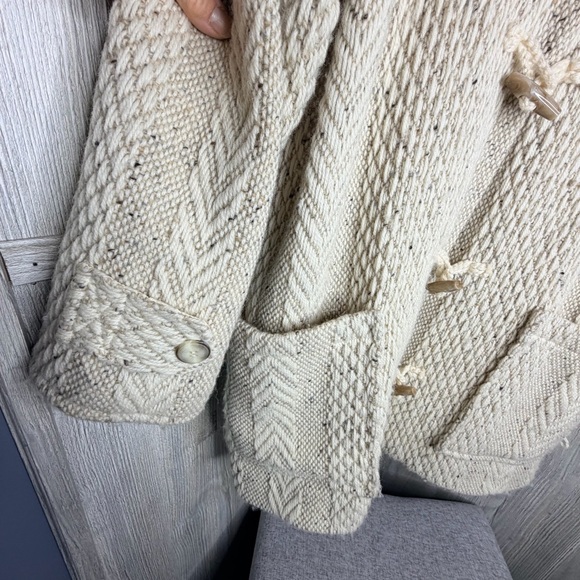 Wool Cream Toggle Button Coat - Picture 3 of 6